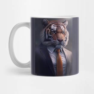 Adorable Tiger Wearing a Suit: Cute Wildlife Animals Mug